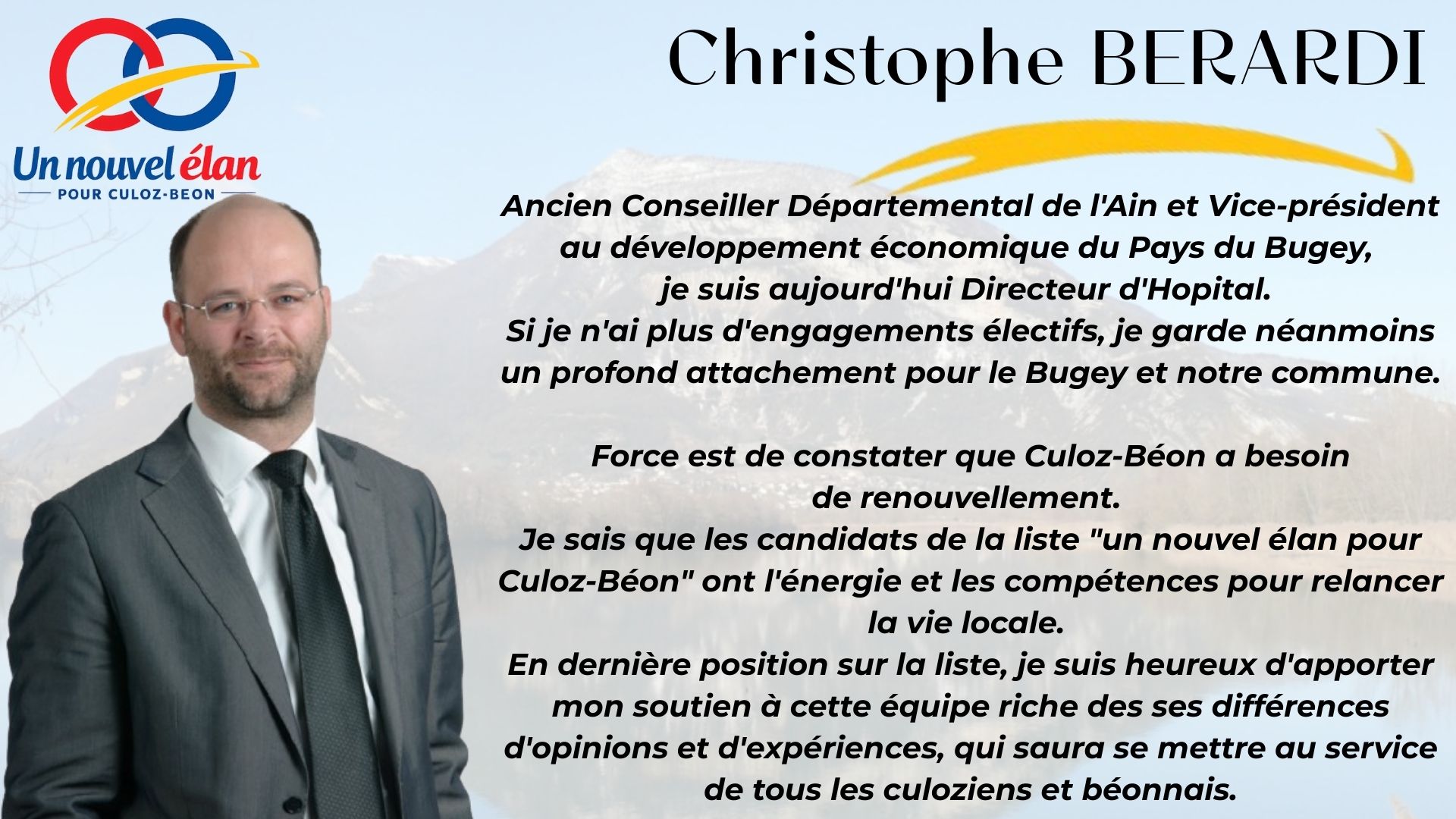 Christophe BERARDI - Un Nouvel Élan pour Culoz-Béon