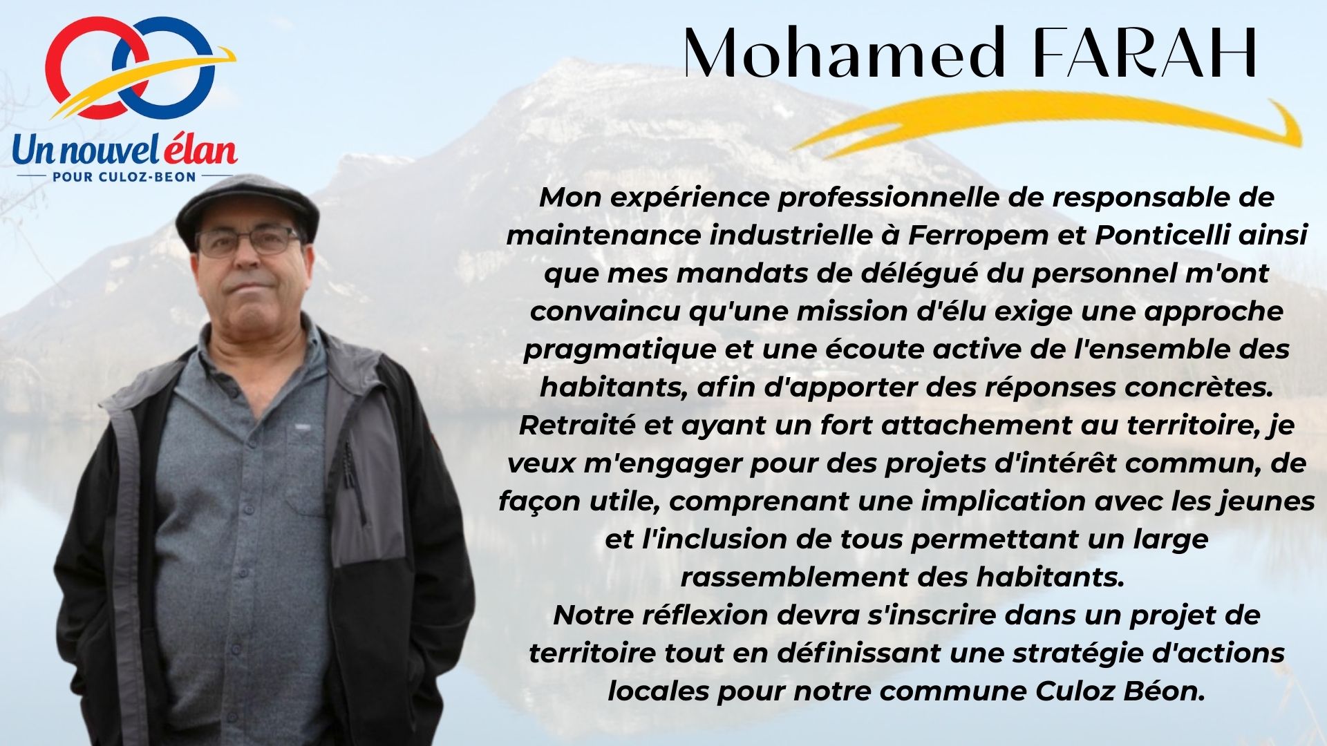 Mohamed FARAH - Un Nouvel Élan pour Culoz-Béon