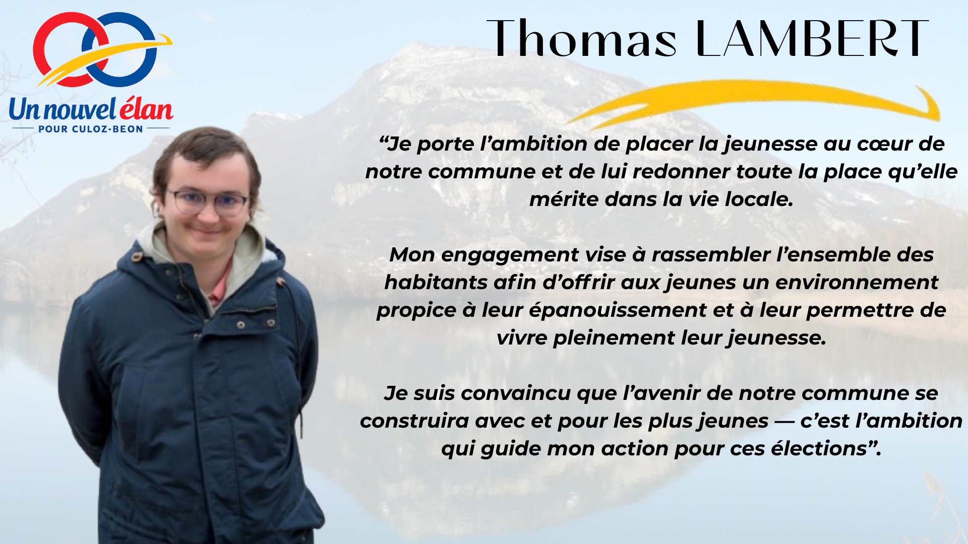 Thomas LAMBERT - Un Nouvel Élan pour Culoz-Béon