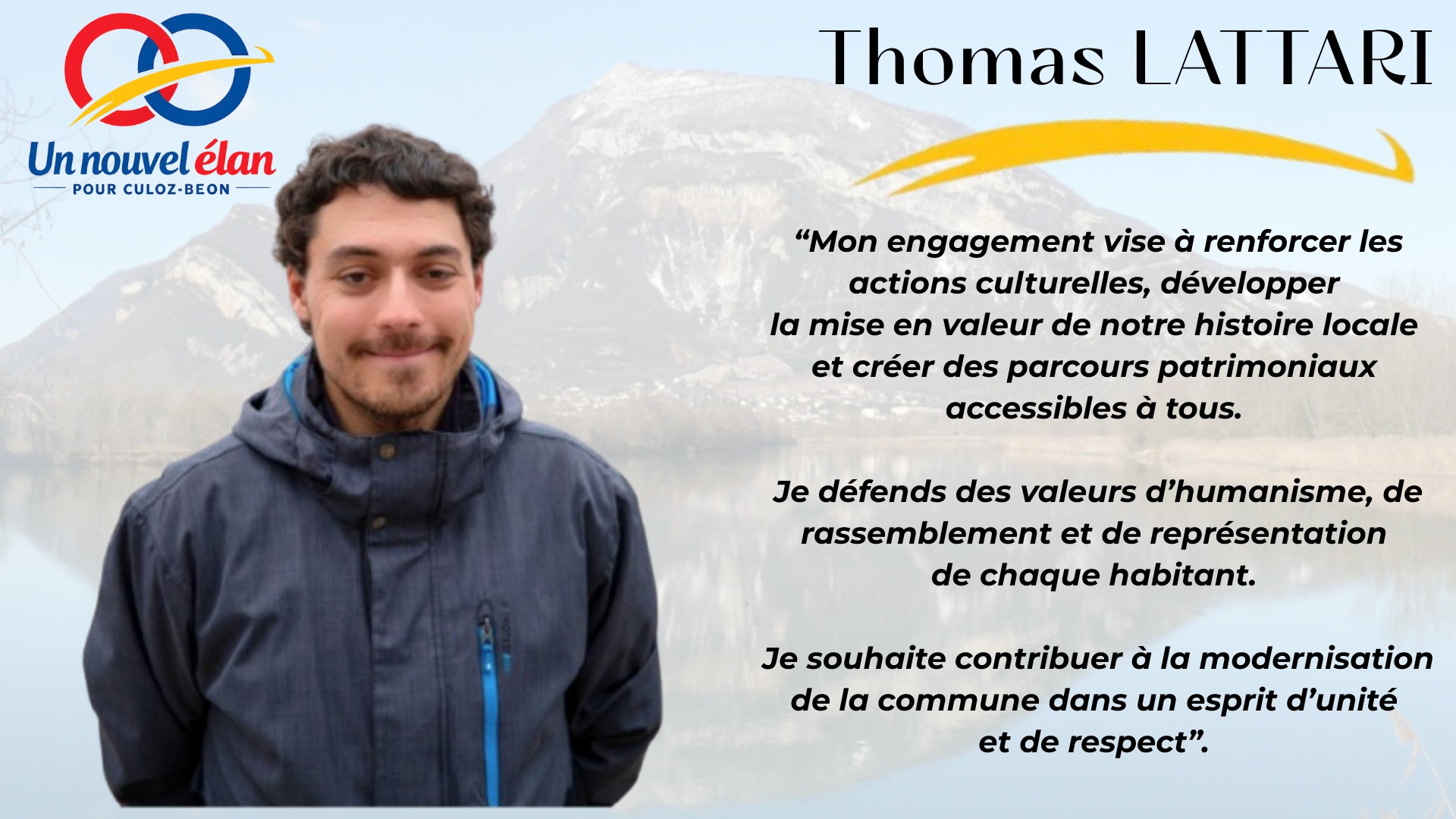 Thomas LATTARI - Un Nouvel Élan pour Culoz-Béon