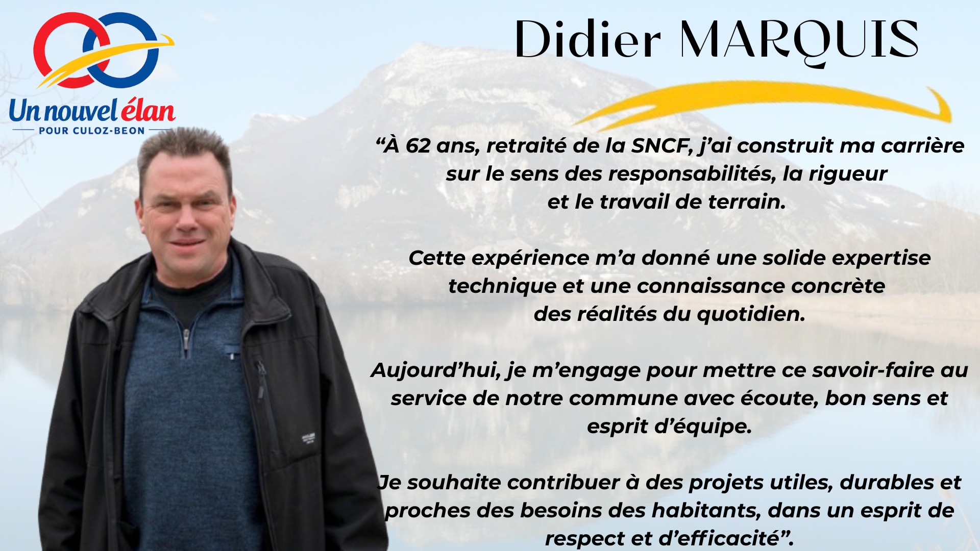 Didier MARQUIS - Un Nouvel Élan pour Culoz-Béon