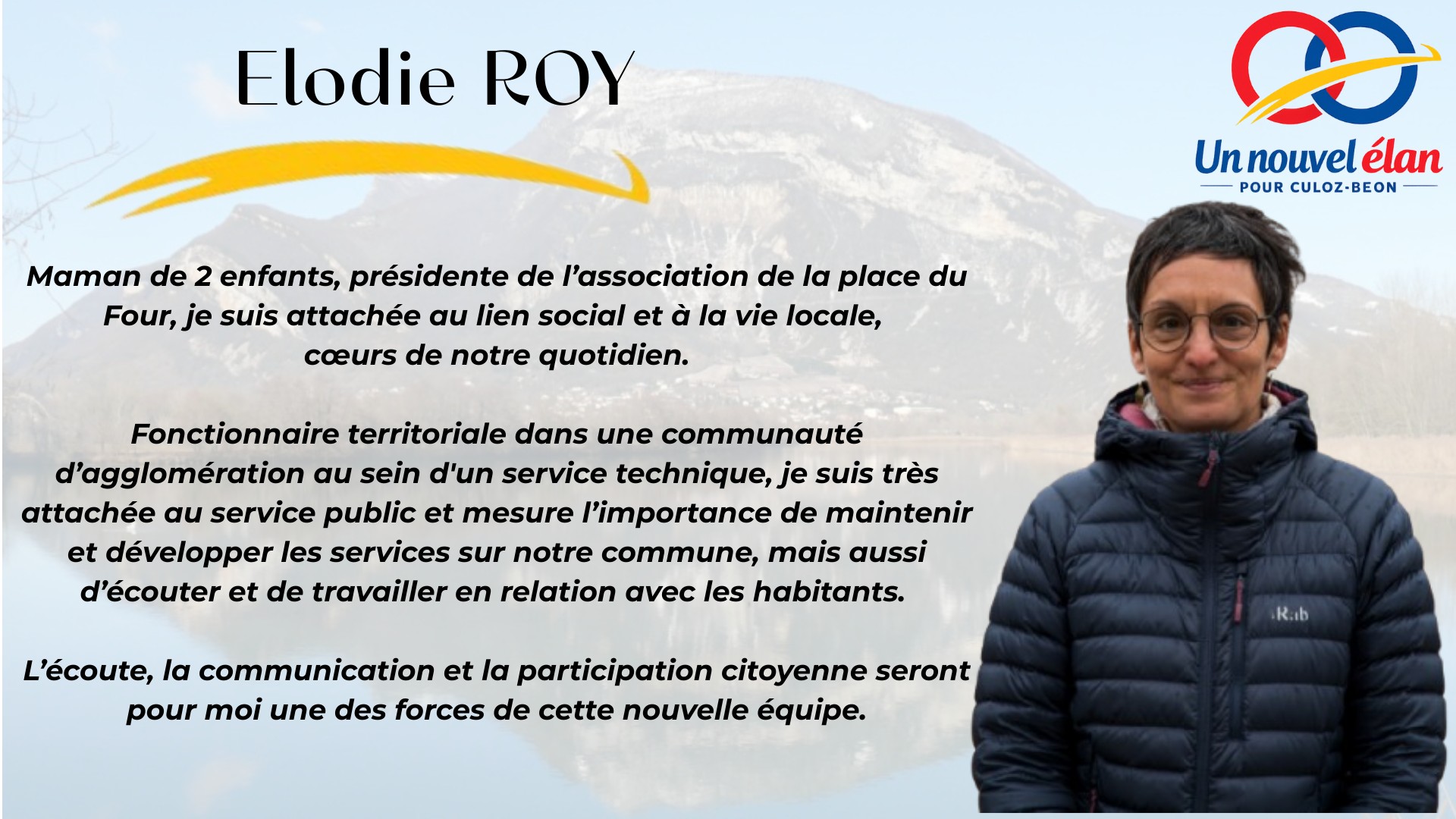 Elodie ROY - Un Nouvel Élan pour Culoz-Béon